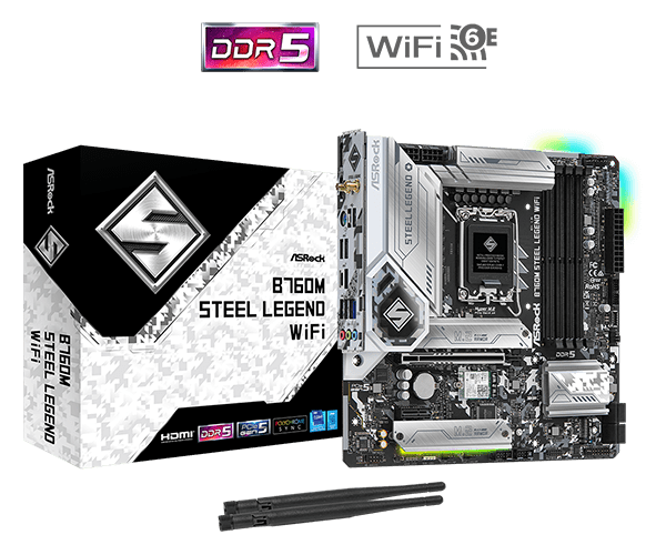 ASRock B760M Steel Legend WiFi LGA 1700 DDR5 Micro ATX Motherboard