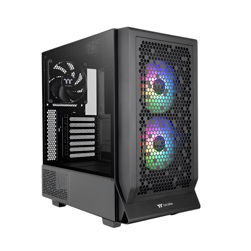 Thermaltake Ceres 330 TG ARGB Mid Tower Chassis, 2x Pre-Installed CT140 aRGB Fans & 1x CT140 Fan, 4mm Tempered Glass Panel, Up to 360mm Radiator & 7 Fans, Removable Filters, Black-GC