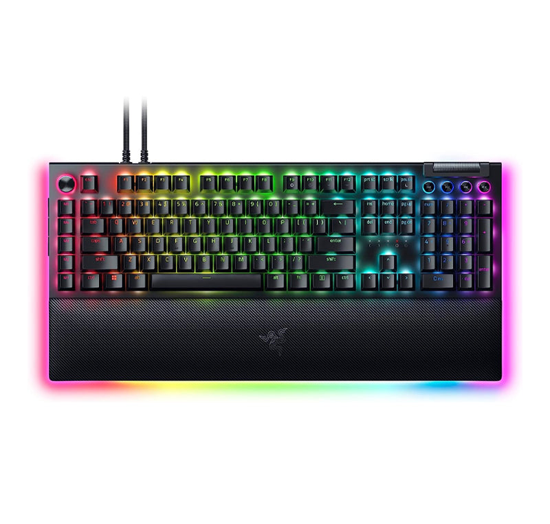 Razer BlackWidow V4 Pro Wired Mechanical Gaming Keyboard: Green Mechanical Switches - Linear & Silent - Doubleshot ABS Keycaps - Command Dial - Programmable Macros - Chroma RGB - Magnetic Wrist Rest