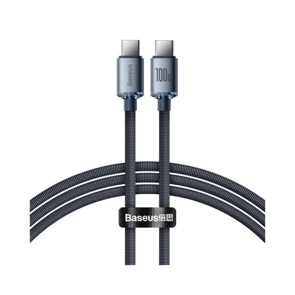 Baseus CAJY000601 Crystal Shine Series USB-C to USB-C 100W 1.2m Fast Charging Cable -Black