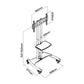 AVA1500 60 1P Large Height Adjustable Professional TV Trolley Stand – Mobile Cart for 32"–75" TVs | VESA 600×400 | 46kg Capacity