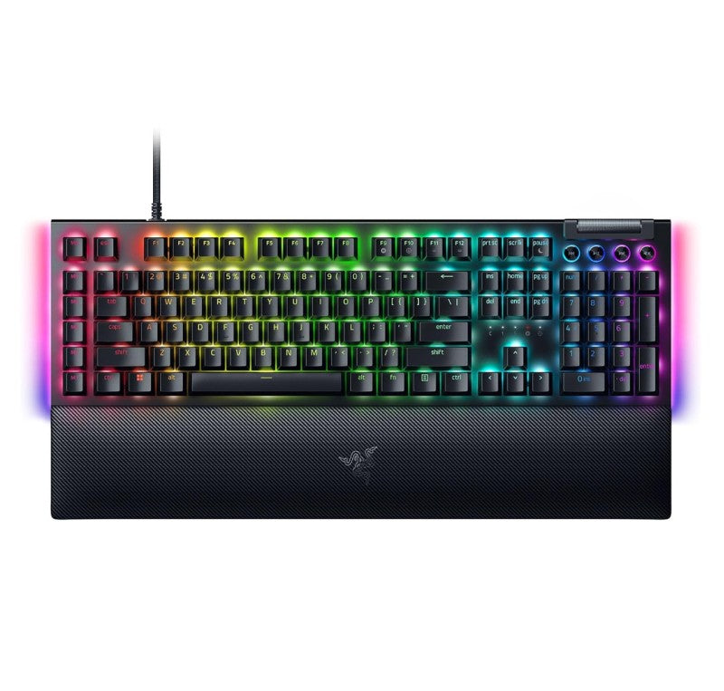 Razer BlackWidow V4 Mechanical Gaming Keyboard: Green Switches Tactile & Clicky - Chroma RGB - 6 Dedicated Macro Keys - Magnetic Wrist Rest - Doubleshot ABS Keycaps - Multi-Function Roller &Media Keys