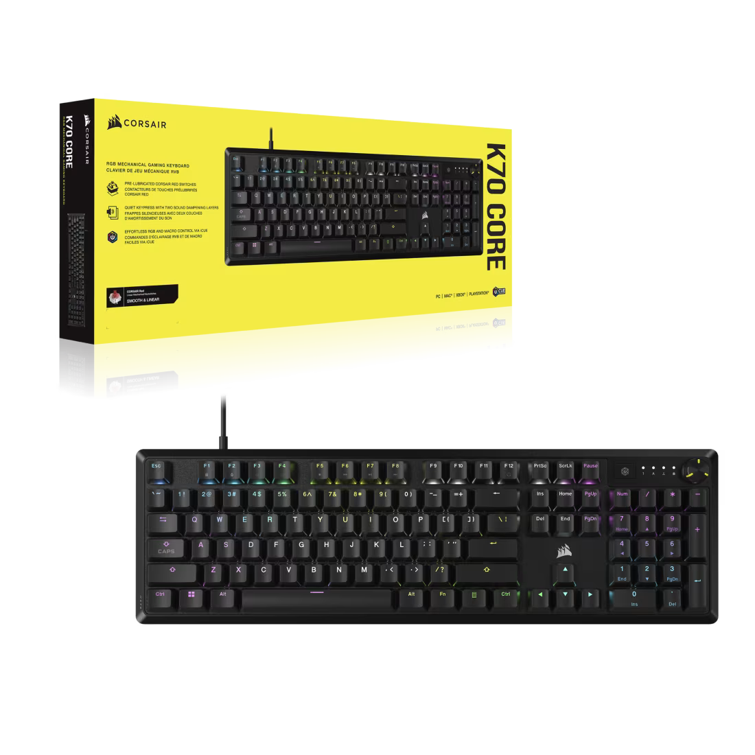 CORSAIR K70 CORE RGB Mechanical Gaming Keyboard — Black