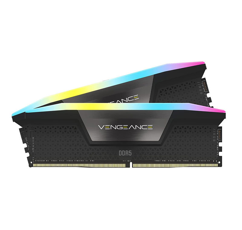 CORSAIR VENGEANCE RGB DDR5 RAM 32GB (2X16GB) 6000MHZ CL36 INTEL XMP ICUE COMPATIBLE COMPUTER MEMORY - BLACK (CMH32GX5M2D6000C36)