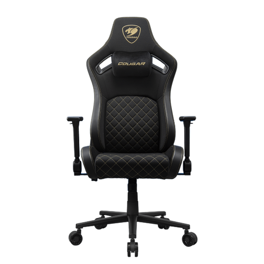 COUGAR Defensor Gold F Gaming Chair – PushBack Recline, 4D Folding Armrests, Hyper-Dura Leatherette, Ergonomic Design Games Corner 