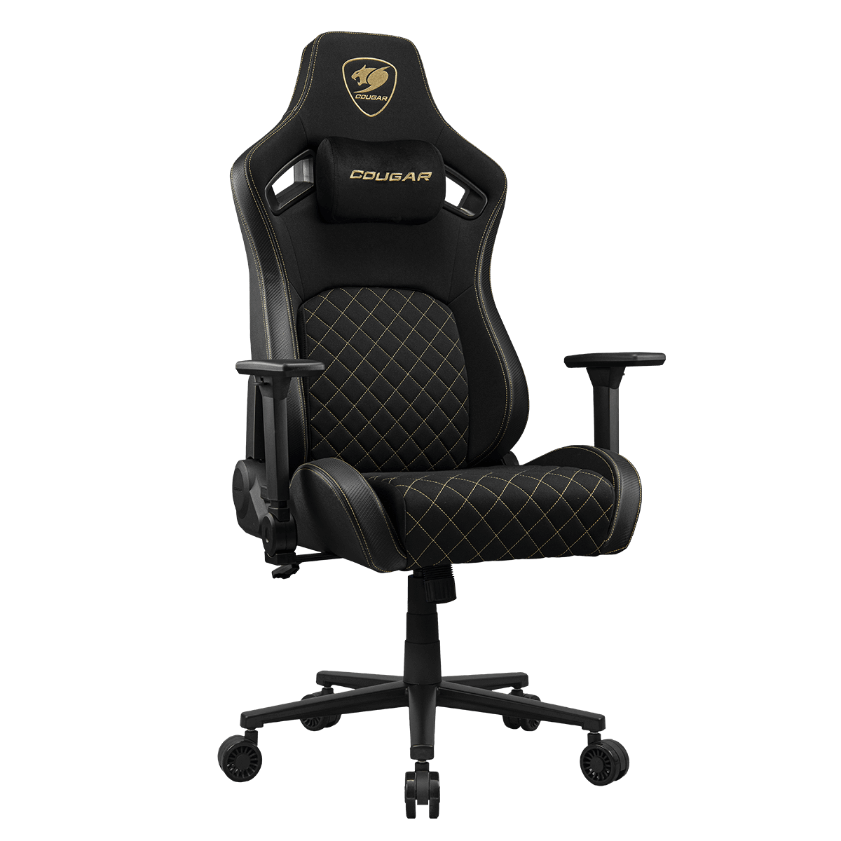 COUGAR Defensor Gold F Gaming Chair – PushBack Recline, 4D Folding Armrests, Hyper-Dura Leatherette, Ergonomic Design