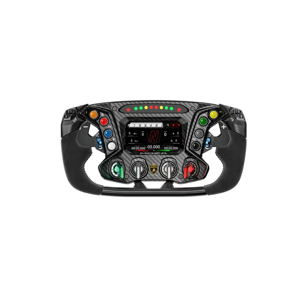 MOZA Racing Ultra Sim Bundle, Lamborghini Essenza SCV12 Wheel, R25 Direct Drive Base (25Nm) & mBooster Active Pedals