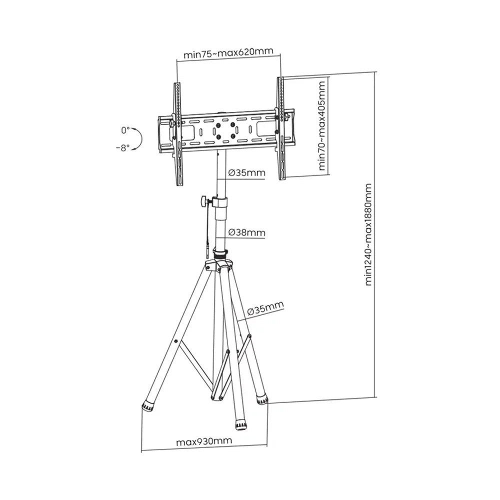 Tilting Tv Mount WITH Portable Tripod Stand-SH 08 46T