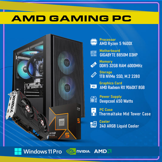 Ready To Build RX 9060XT 8GB, AMD Ryzen 9000 Series,GC-P267