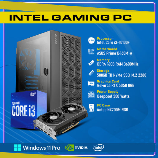 Budget Gaming PC Nvidia RTX 5050 8GB, intel Core i3-10th Gen, GC-P272