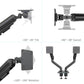 Devo Gaming Monitor Arm - 2 Monitors v2 - Black