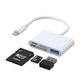 Green Lion 4-In-1 Lightning OTG Adapter with SD TF Card Slots Type-C and USB-A Ports GN4IN1ADLGWH