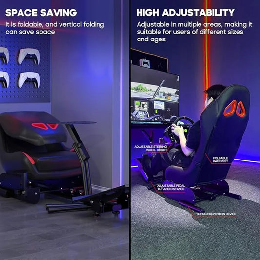 Simulator Cockpit Racing Seat Gaming Chair-RED