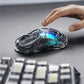 GravaStar Mercury M2 Wireless Gaming Mouse with 26,000 DPI, PAW3395DM Sensor -79g Lightweight Hollowed-Out Design -5 Programmable Buttons -5 Dynamic Lightsync RGB - Transparent Black