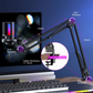 PC USB Gaming Microphone, Podcast Condenser Mic with Boom Arm, Pop Filter, Mute Button for Streaming, Online Chat, RGB Computer Mic for PS4/5 PC Gamer Youtuber(White)