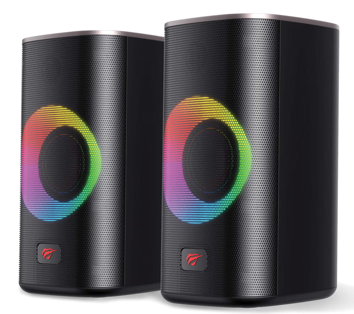 Havit SK212SE RGB 2.0 Stereo Electronic Sports Gaming Wired Speakers, Black + Ochre | HVSPK-SK212SE-BO