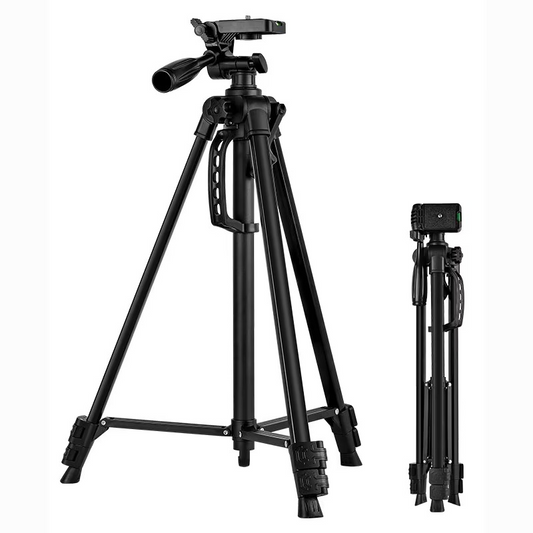 Adjustable Aluminum Tripod Stand 50–280 cm for Camera & Phone with Light, Tripod Stand