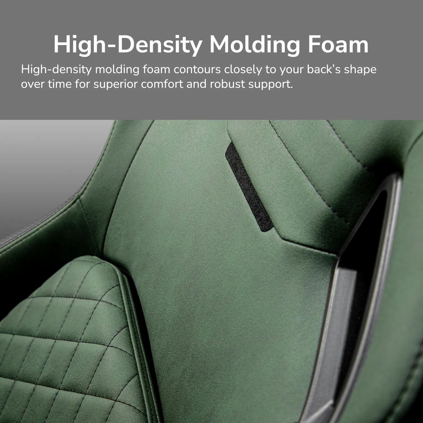 COUGAR Defensor S Gaming Chair Army Green F – PushBack Lumbar Support, 4D Folding Armrests, Magnetic Memory Foam Neck Pillow