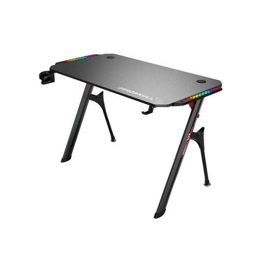 DEADSKULL Gaming Desk with Multiple Led Lights, Computer Gamer Table Workstation for Home or Office,