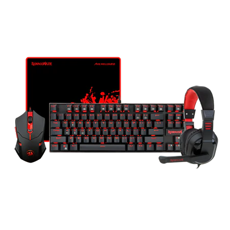 Redragon K552 BB 4 IN 1 Keyboard – Mouse – Mouse Pad – Headset Wired Gaming Essentials