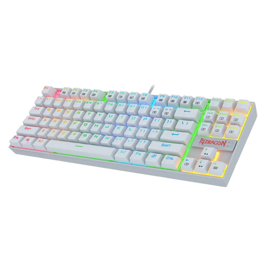 Redragon KUMARA K552 - TKL WIRED MECHNICAL KEYBAORD RGB WHITE (Blue Switch)