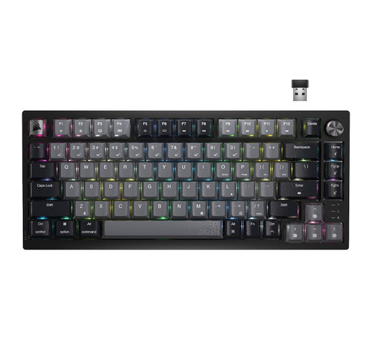 Corsair K65 Plus Wireless 75% RGB Hot-Swappable Mechanical Gaming Keyboard for Mac and iPad – Pre-Lubricated MLX Red v2 Linear Switches, Sound Dampening – QWERTY NA Layout Games Corner 