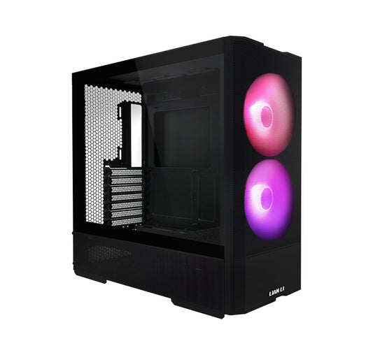 LIAN LI LANCOOL 207 Compact ATX RGB Gaming Computer Case, Airflow Optimized Mesh Panels Tower Chassis w/ 2x140mm ARGB,2x120mm PWM Fans Pre-Installed, USB Type-C Port, Tempered Glass Side Panel (Black)
