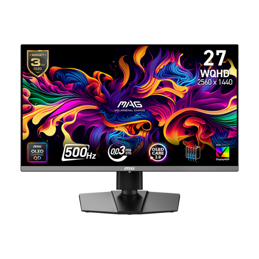 MAG 272QP QD-OLED X50 27" QHD 500Hz Flat Gaming Monitor Games Corner 