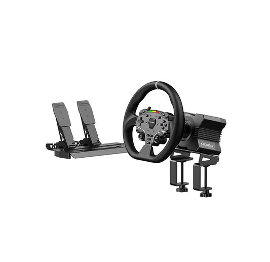 MOZA RS20 R5 Direct Drive Racing Simulator Bundle, 5.5 Nm Torque, ES Steering Wheel, Adjustable Pedals, Microfiber Leather Games Corner 