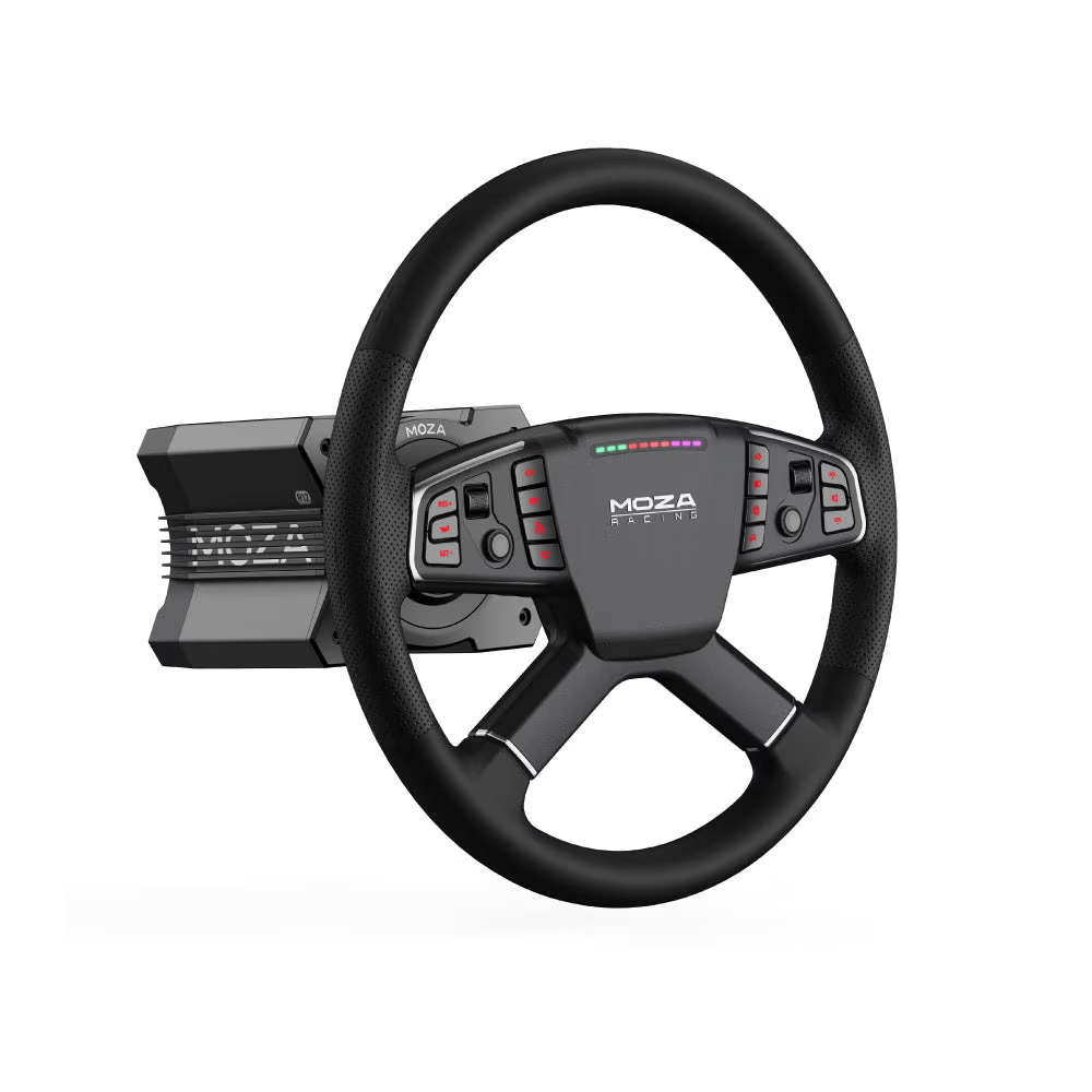 MOZA Racing RS060 TSW Truck Steering Wheel, RGB buttons and LED lights, 400mm Microfiber Leather Rim | RS060