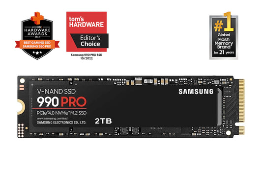 SAMSUNG 990 PRO SSD 2TB NVMe M.2 PCIe Gen4, M.2 2280 Internal Solid State Hard Drive, Seq. Read Speeds Up to 7,450 MB/s for High End Computing, Gaming, and Heavy Duty Workstations