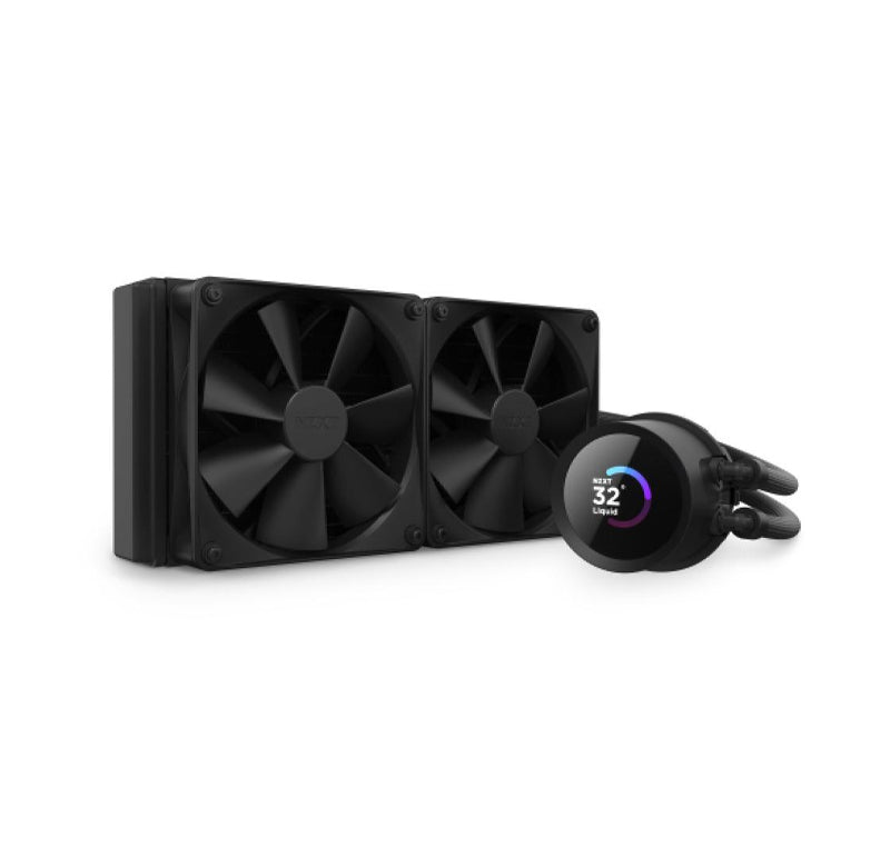 NZXT KRAKEN 240MM - RL-KN240-B1 – AIO CPU LIQUID COOLER - LCD DISPLAY - 2 X F120P STATIC PRESSURE FAN RADIATOR FANS LGA 1700 / AM5 COMPATIBLE