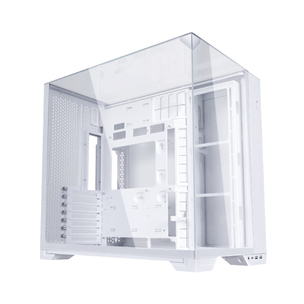 Lian Li O11 Vision Compact Tower Computer Case, Up to 360mm Radiator & 9x 120mm Fan Support, 1x 4mm & 1x 3mm Tempered Glass Panels, Steel & Aluminum Materials,White