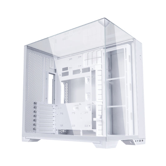Lian Li O11 Vision Compact Tower Computer Case, Up to 360mm Radiator & 9x 120mm Fan Support, 1x 4mm & 1x 3mm Tempered Glass Panels, Steel & Aluminum Materials,White