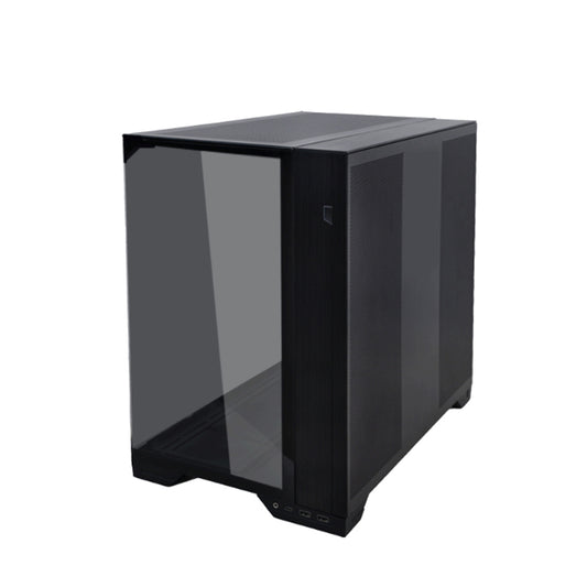 Lian Li O11 Vision Compact Tower Computer Case, Up to 360mm Radiator & 9x 120mm Fan Support, 1x 4mm & 1x 3mm Tempered Glass Panels, Steel & Aluminum Materials, Black