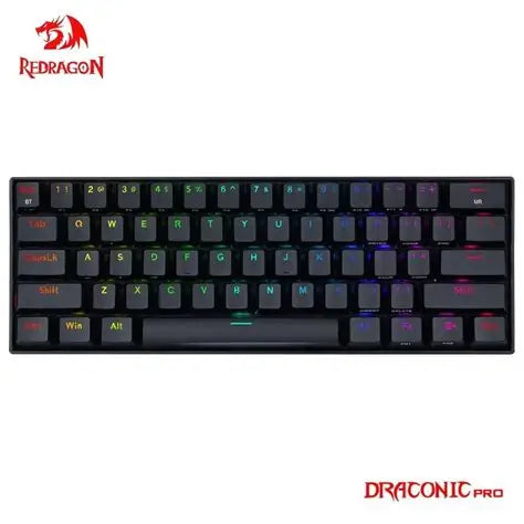 Redragon K530 Pro Wireless Gaming Keyboard – 60% Compact 61 Keys, Hot-Swappable, Custom Linear Dragon Chant Switches, RGB, Carrying Strap | K530RGB-PRO-P Games Corner 
