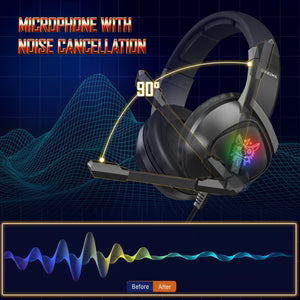 ONIKUMA K19 Professional Gaming Headphone with RGB LED Backlight-Black
