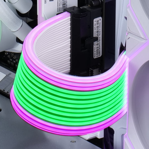 Lian Li Strimer Wireless 24 Pin with Controller (PW24-1W-T) - Addressable RGB Power Extension Cable - 2.4 GHz Wireless Control
