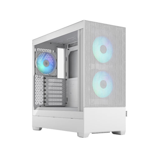 FRACTAL DESIGN POP AIR RGB WHITE TG ATX HIGH-AIRFLOW CLEAR TEMPERED GLASS WINDOW MID TOWER COMPUTER CASE - FD-C-POR1A-01