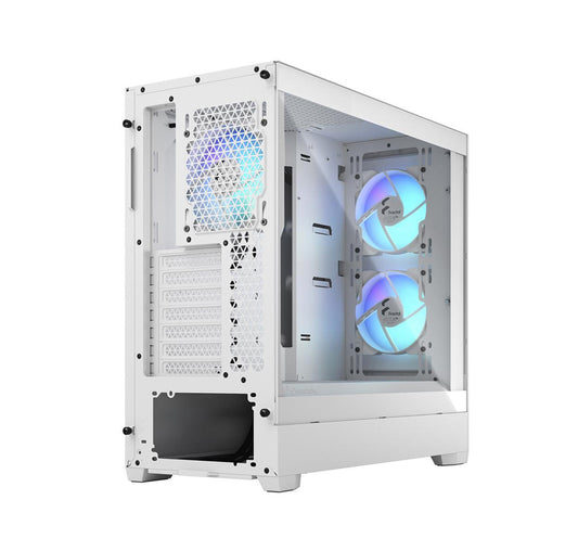 FRACTAL DESIGN POP AIR RGB WHITE TG ATX HIGH-AIRFLOW CLEAR TEMPERED GLASS WINDOW MID TOWER COMPUTER CASE - FD-C-POR1A-01