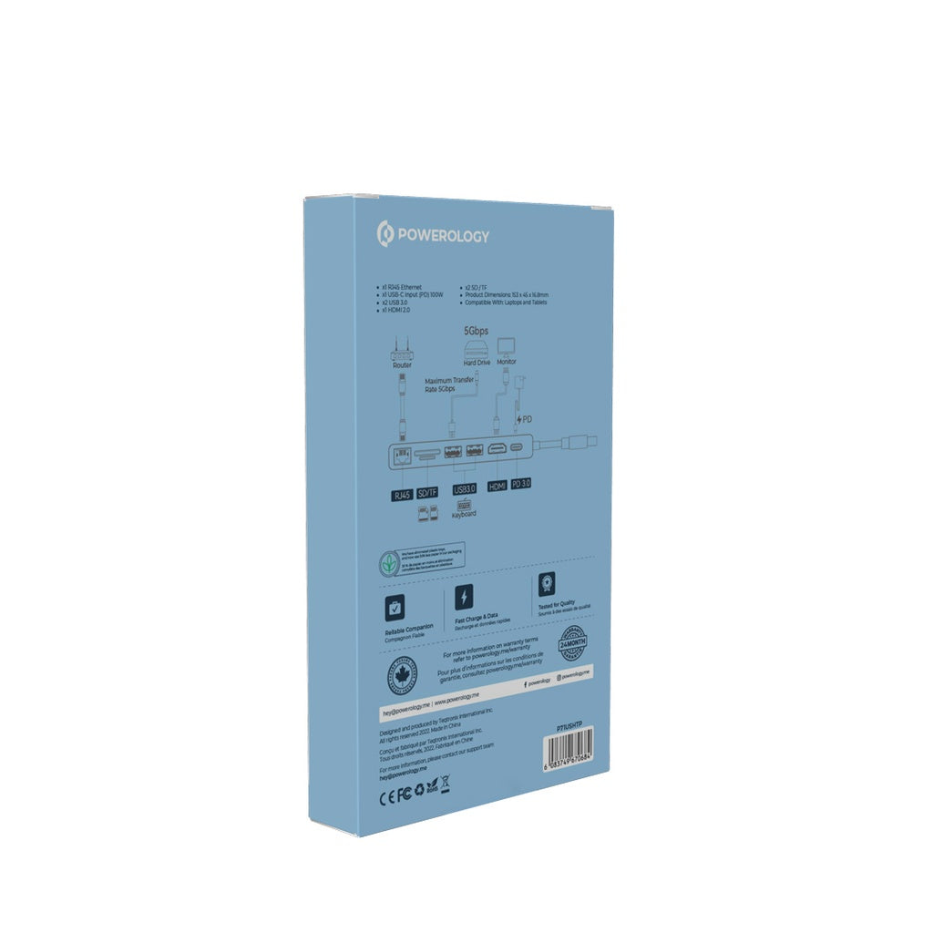 Powerology 7 in 1 Multi Hub Crystalline Series SKU: P71USHTP