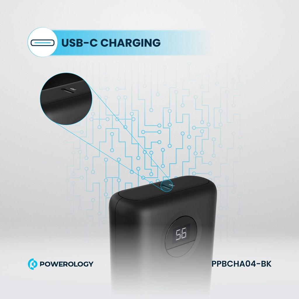 Powerology Ultra-Compact 10000 mAh Fast Charging Power Bank