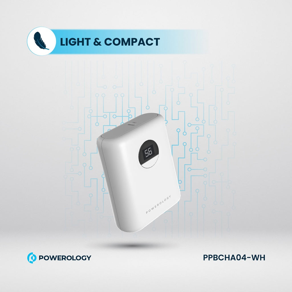 Powerology Ultra-Compact 10000 mAh Fast Charging Power Bank