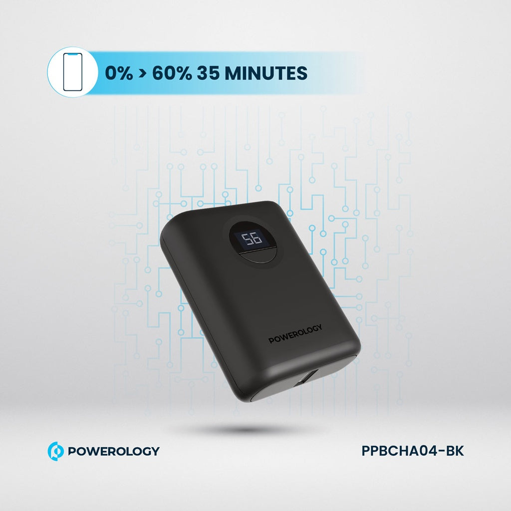 Powerology Ultra-Compact 10000 mAh Fast Charging Power Bank