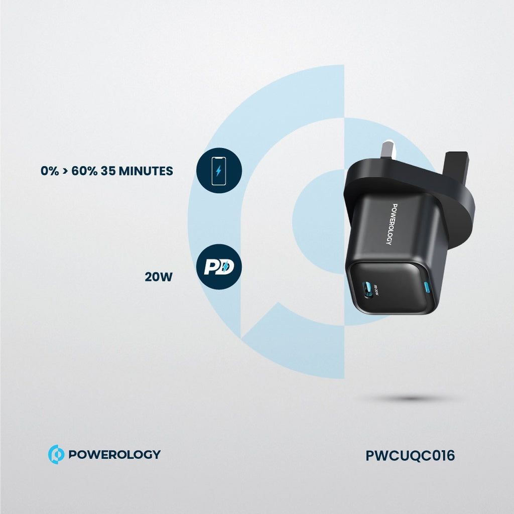 Powerology Ultra-Compact GaN Charger - Black