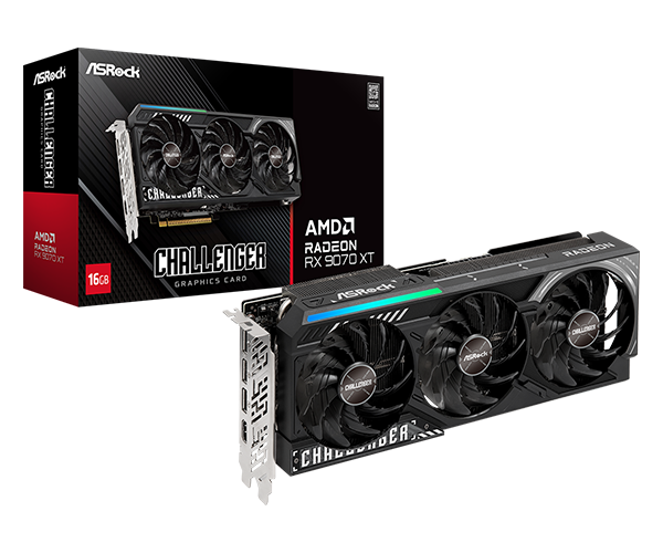 ASRock AMD Radeon RX 9070 XT Challenger 16GB GDDR6 PCIe 5.0 Graphics Card