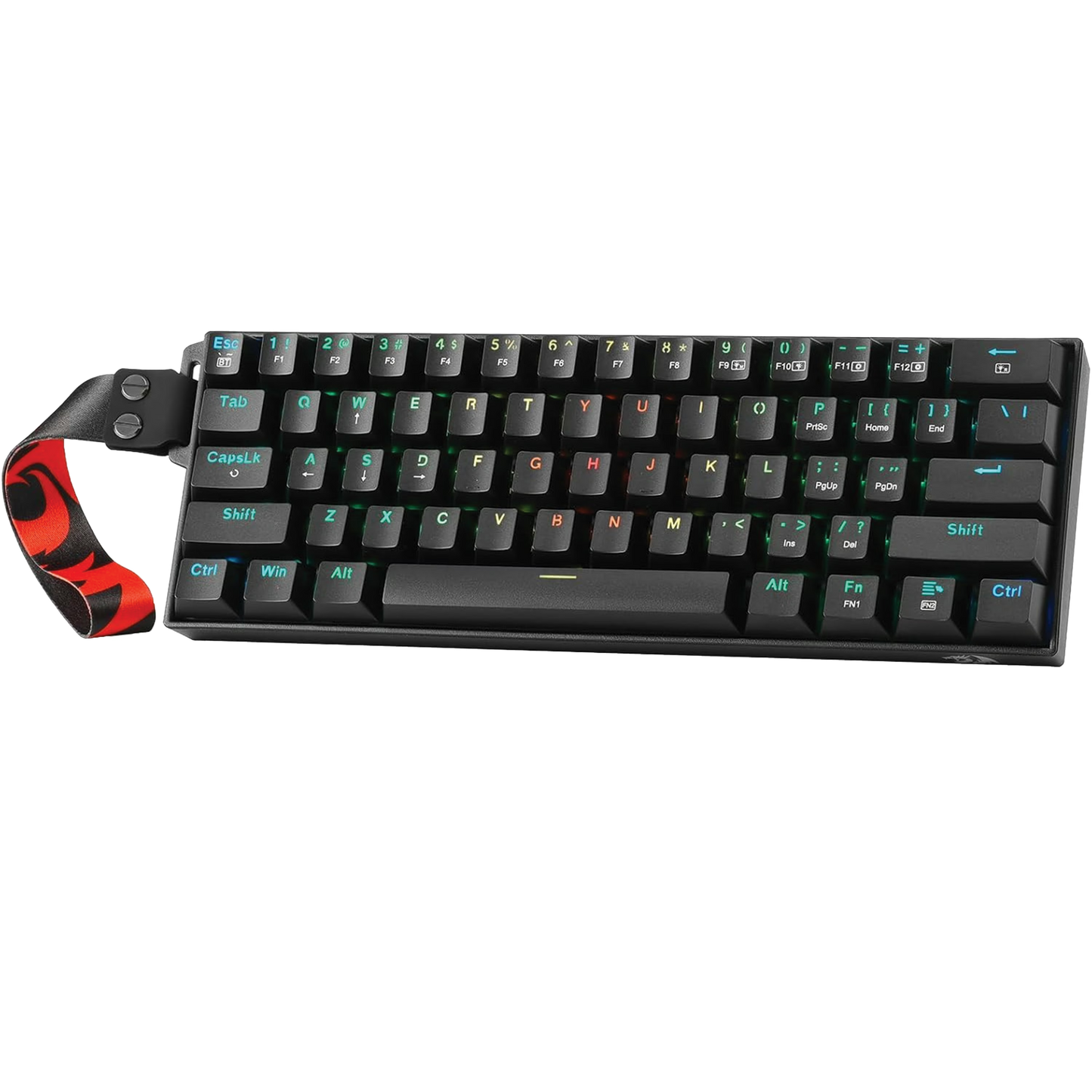Redragon K530 Pro Wireless Gaming Keyboard – 60% Compact 61 Keys, Hot-Swappable, Custom Linear Dragon Chant Switches, RGB, Carrying Strap | K530RGB-PRO-P