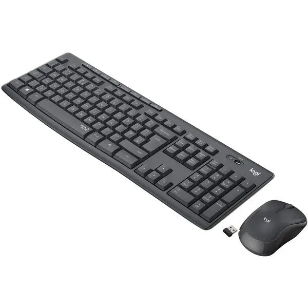 Logitech MK295 Wireless Keyboard and Mouse Combo - SilentTouch Technology, Full Number Keyboard, Shortcut Buttons, Nano USB Receiver, 90% Less Noise - Black