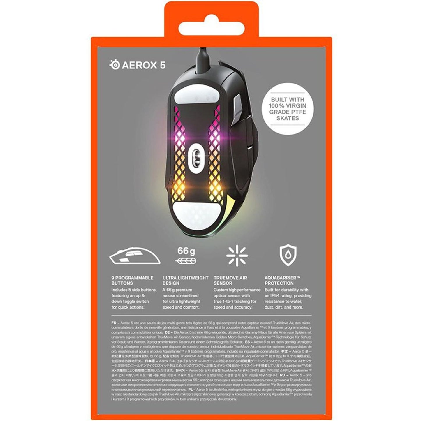 Steelseries Aerox 5 RGB Wired Gaming Mouse,Black-GC