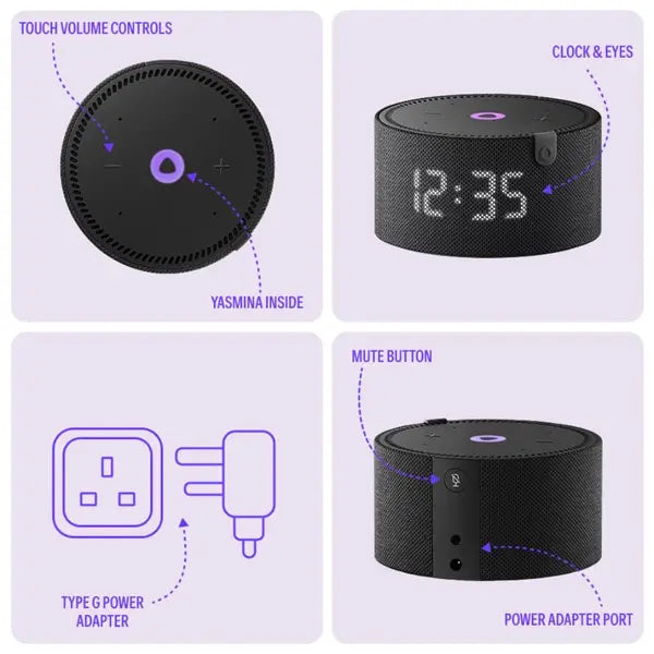 Yango Yasmina Mini AI Enabled Smart Bluetooth Speaker – Black